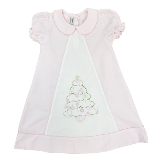 Pink Emb Christmas Dress