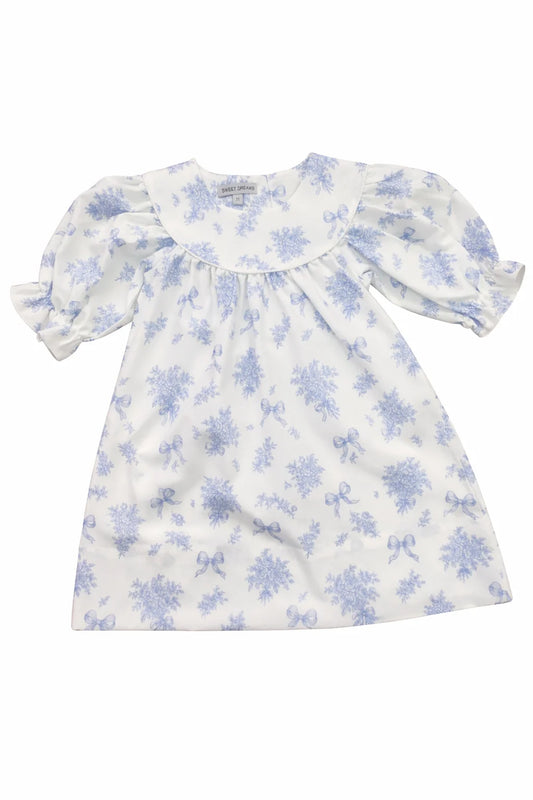 Evie Blue Floral Bow Dress