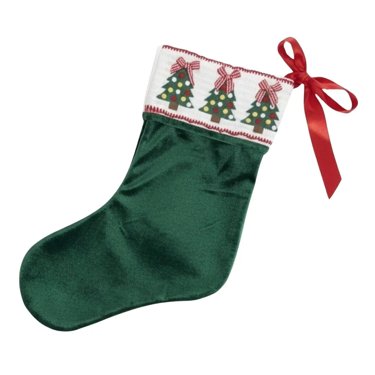 Green Velvet Tree Stocking