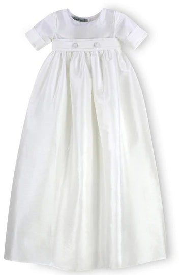 Boys Satin White Long Christening Gown