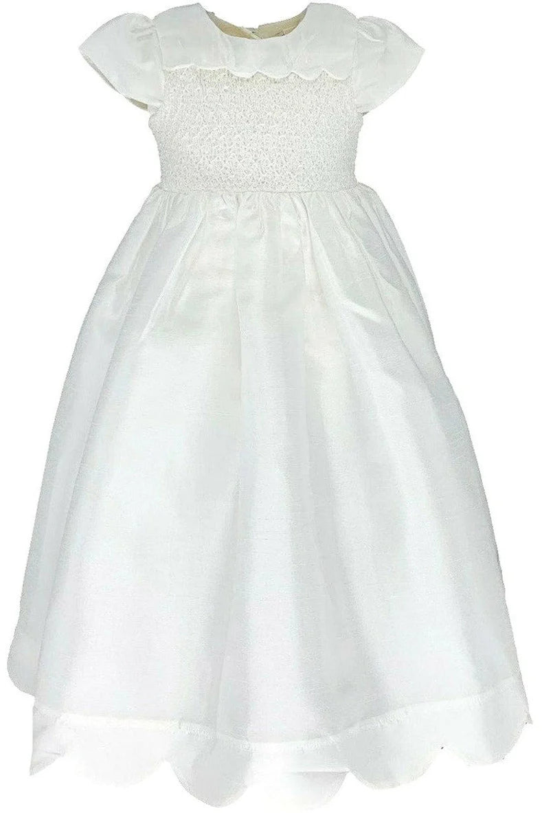 Scallop Girl Christening Gown & Bonnet