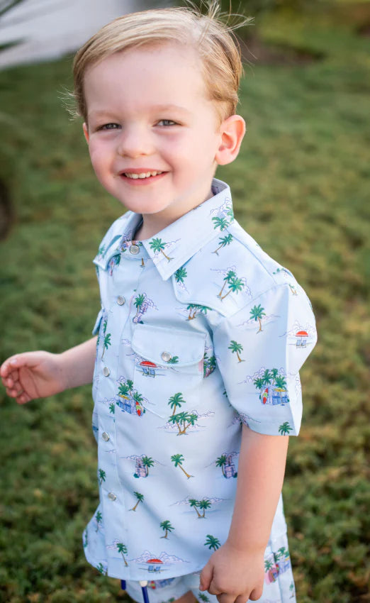 Coastal Getaway Pearl Snap SS Shirt