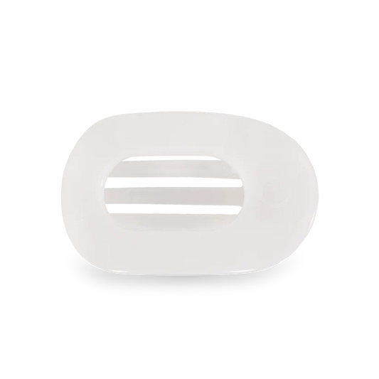 Coconut White Flat Round Hair Clip