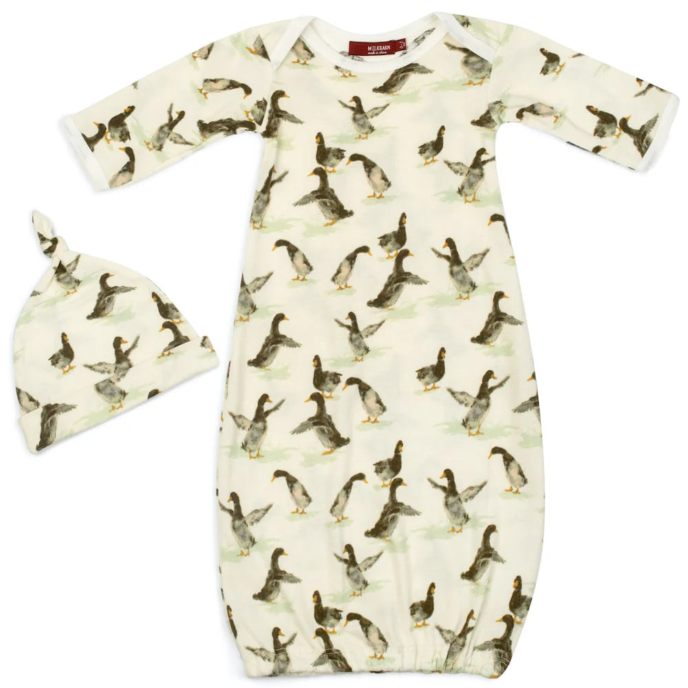 Duck Organic Gown & Hat Set