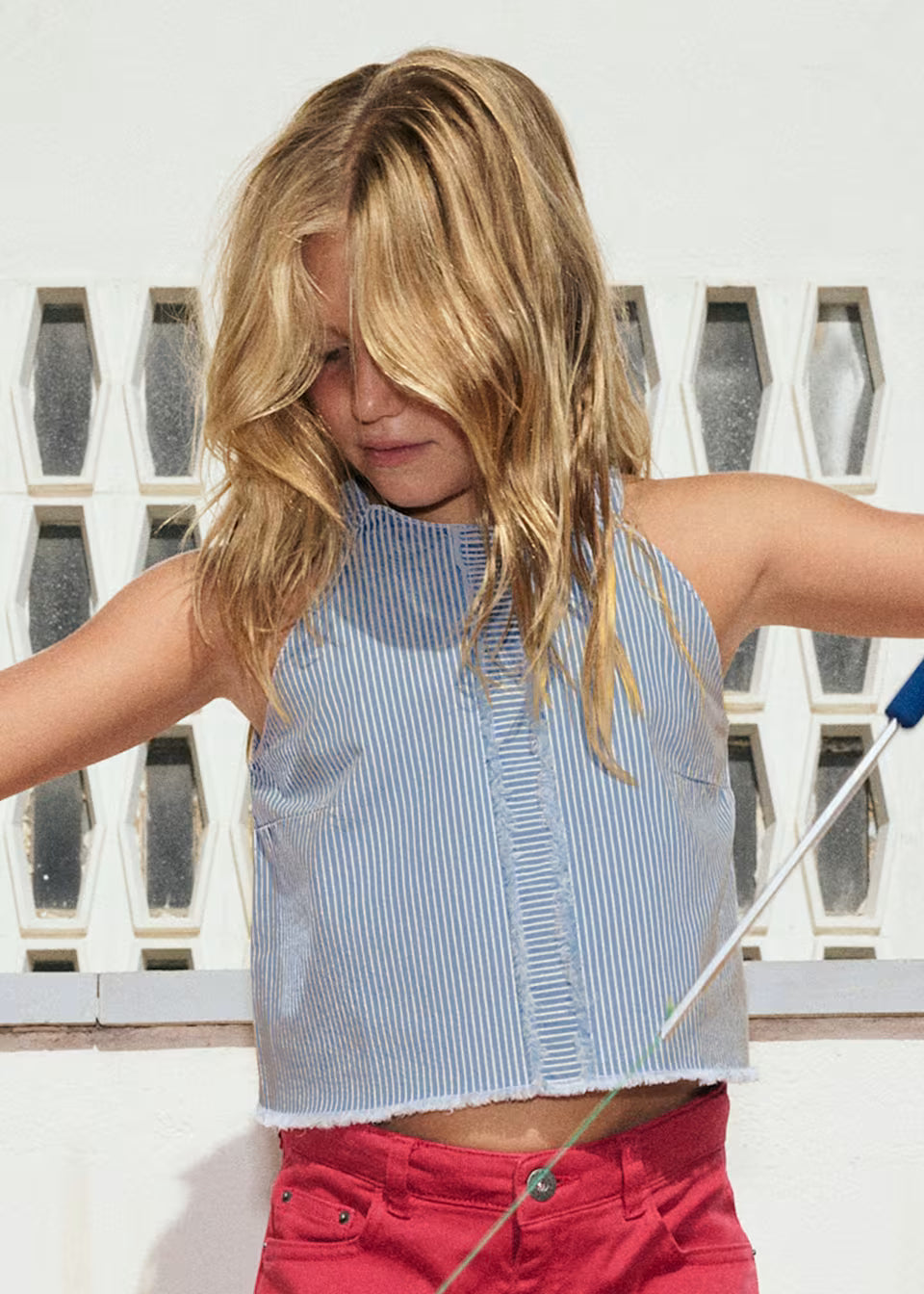 Denim Stripe Top