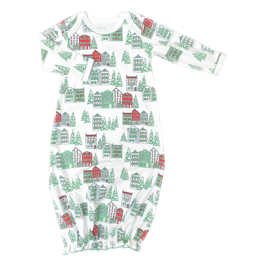 Christmas Houses Layette Gown