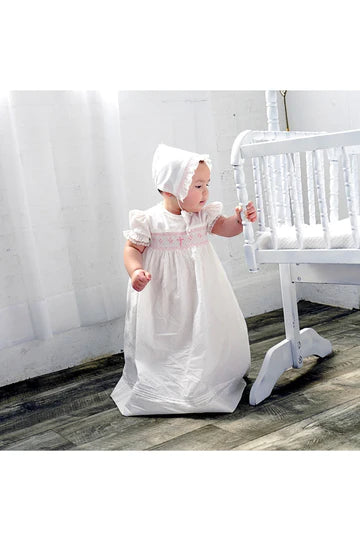 Girl Long Scallop Christening Gown