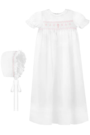 Girl Long Scallop Christening Gown