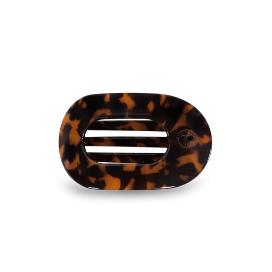 Tortoise Flat Round Hair Clip