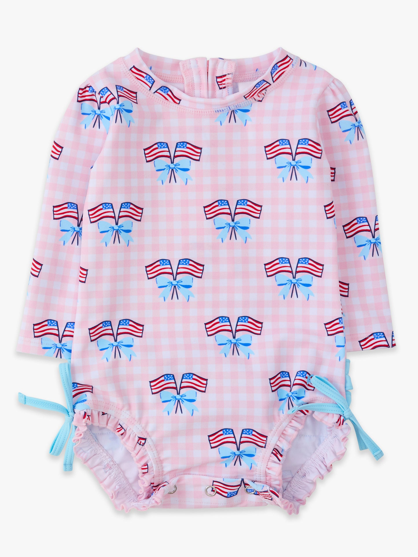 Pink Patriotic Gingham 1PC RG Swimsuit
