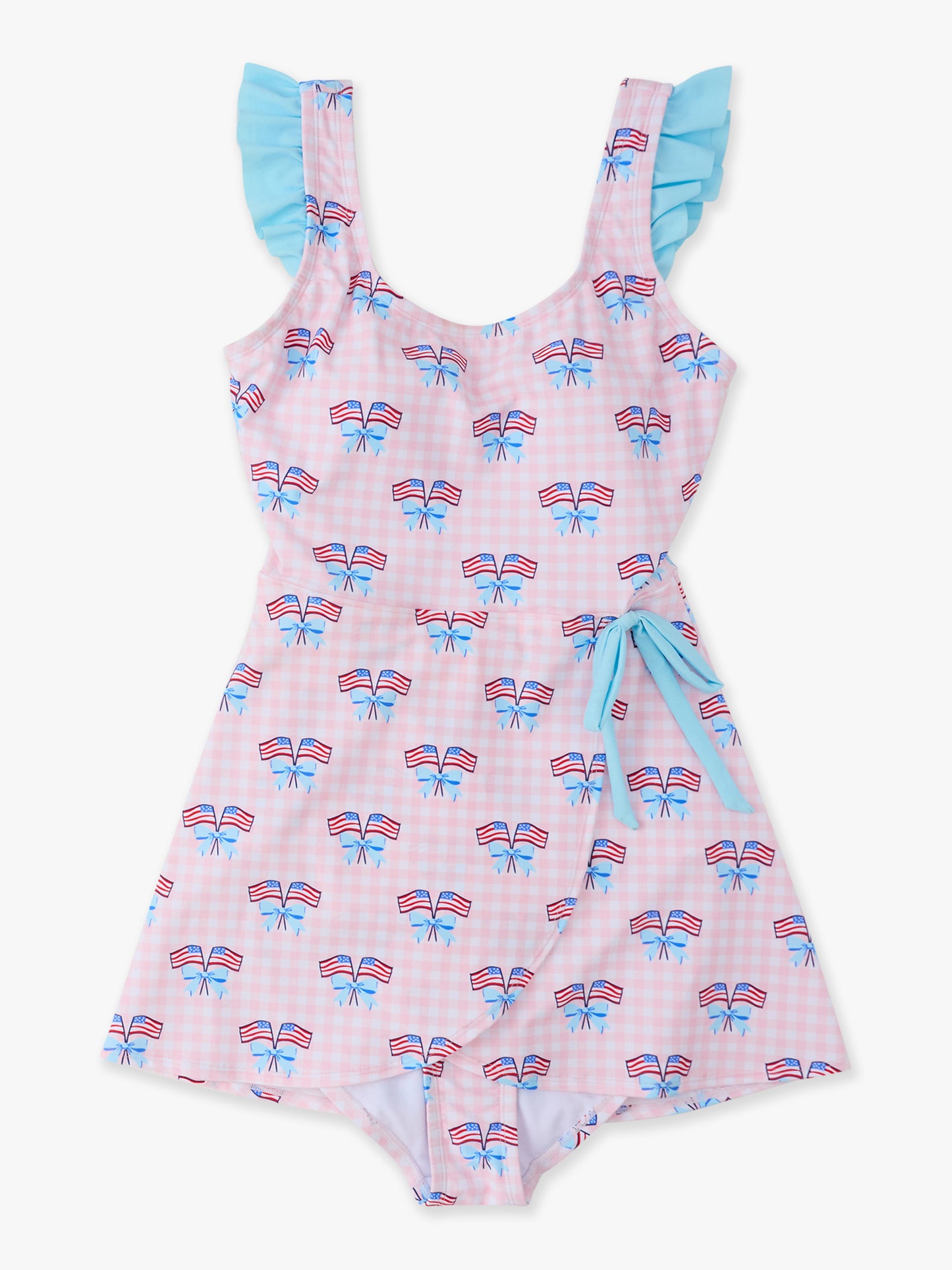 Women's Patriotic Pink Gingham Swimsuit