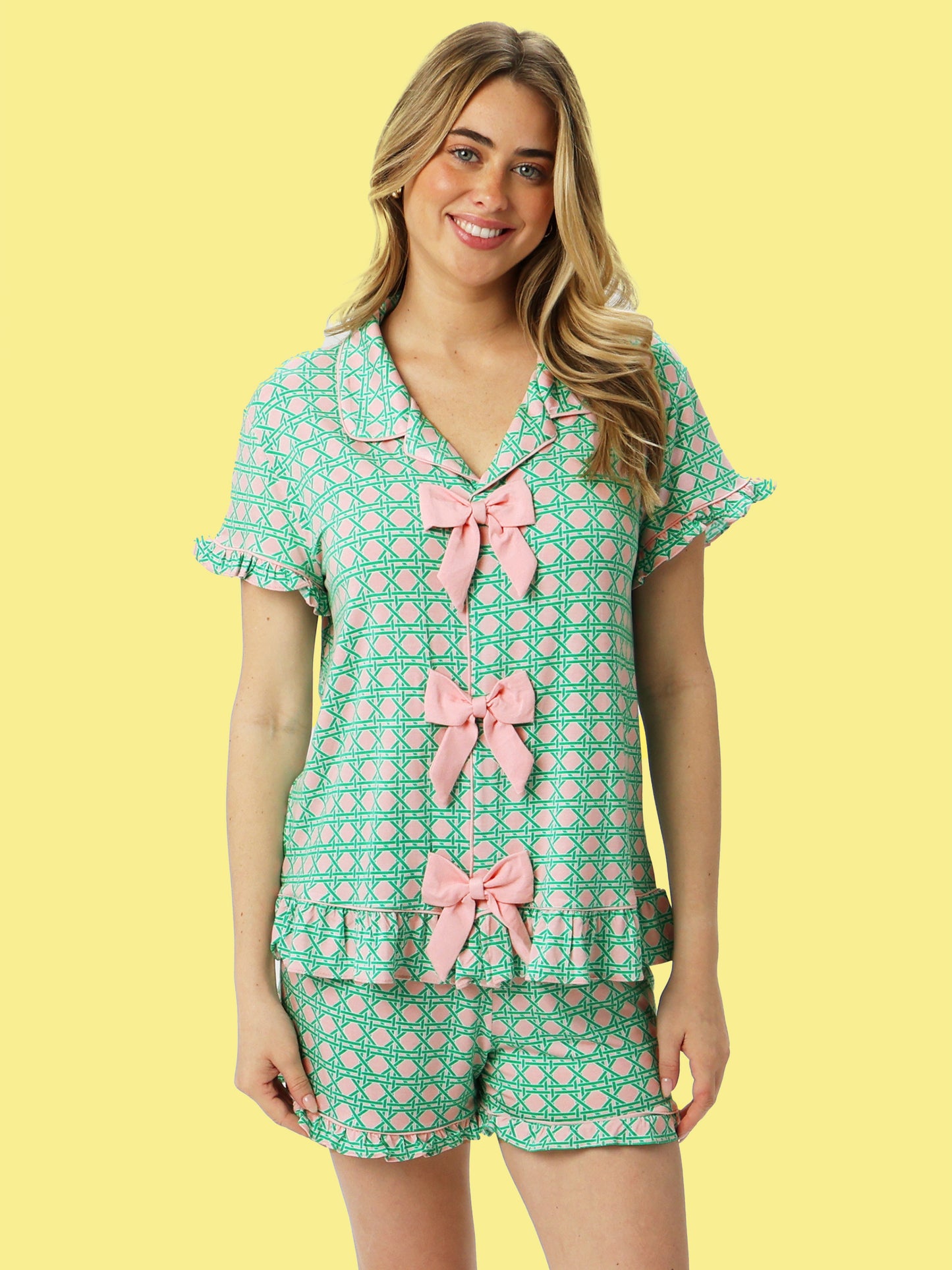 Pink Coastal Cane Women's PJ Set