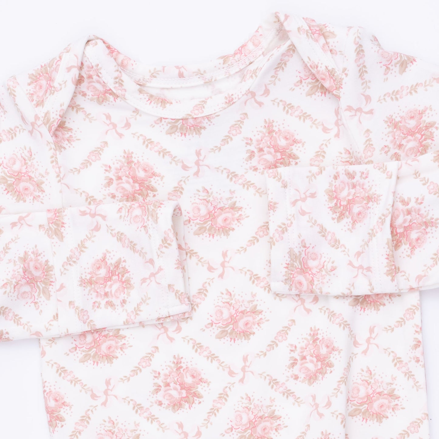 Rose Bow Lattice Gown Set
