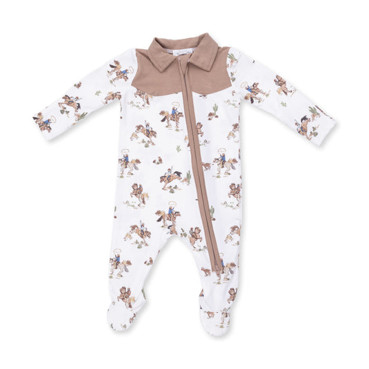Horse Wrangler Cowboy 2 Way Zip Footie