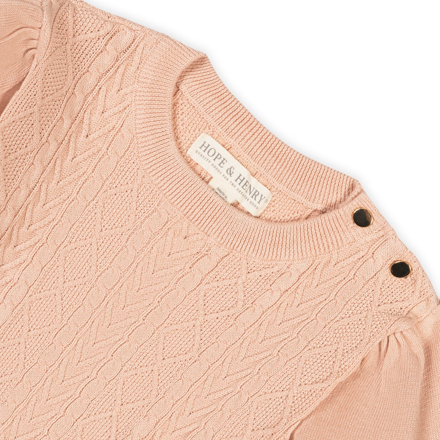 Blush Organic Cable Sweater