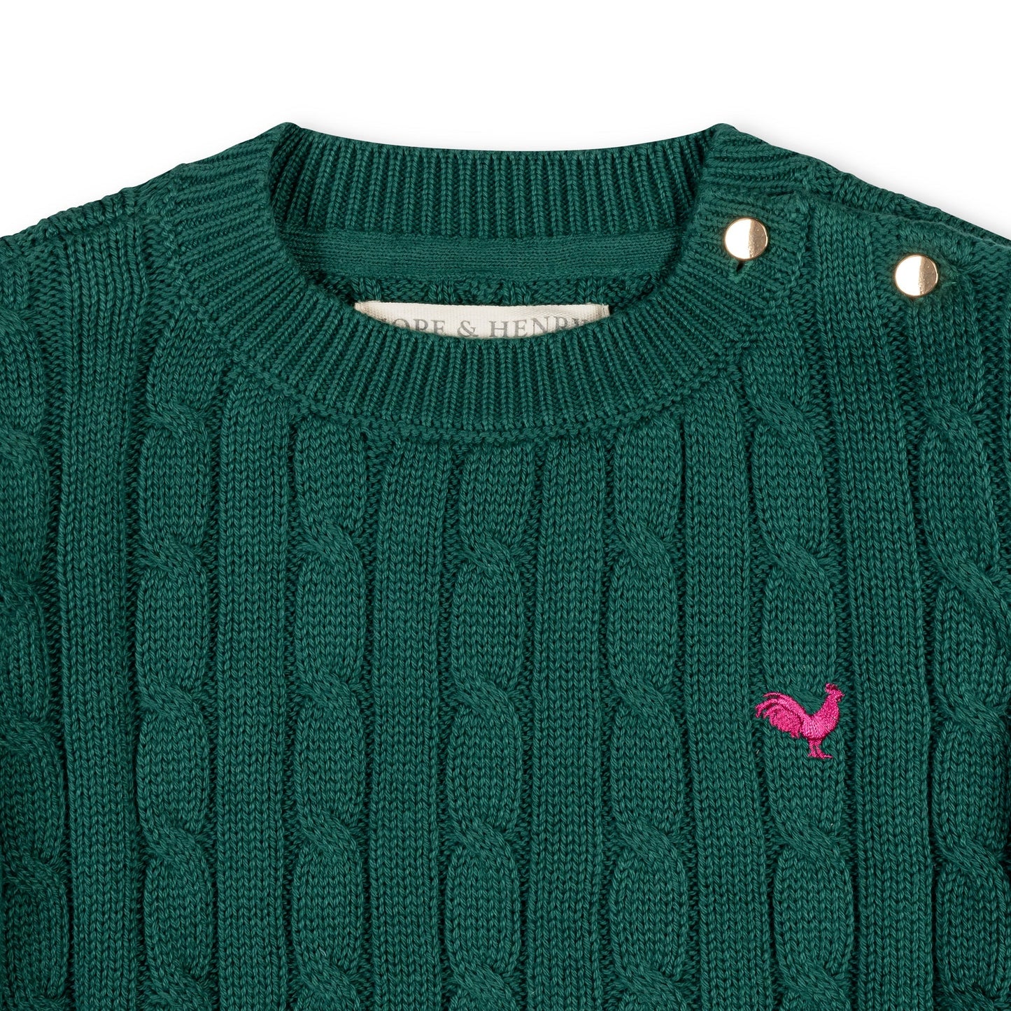 Green Organic Cable Sweater