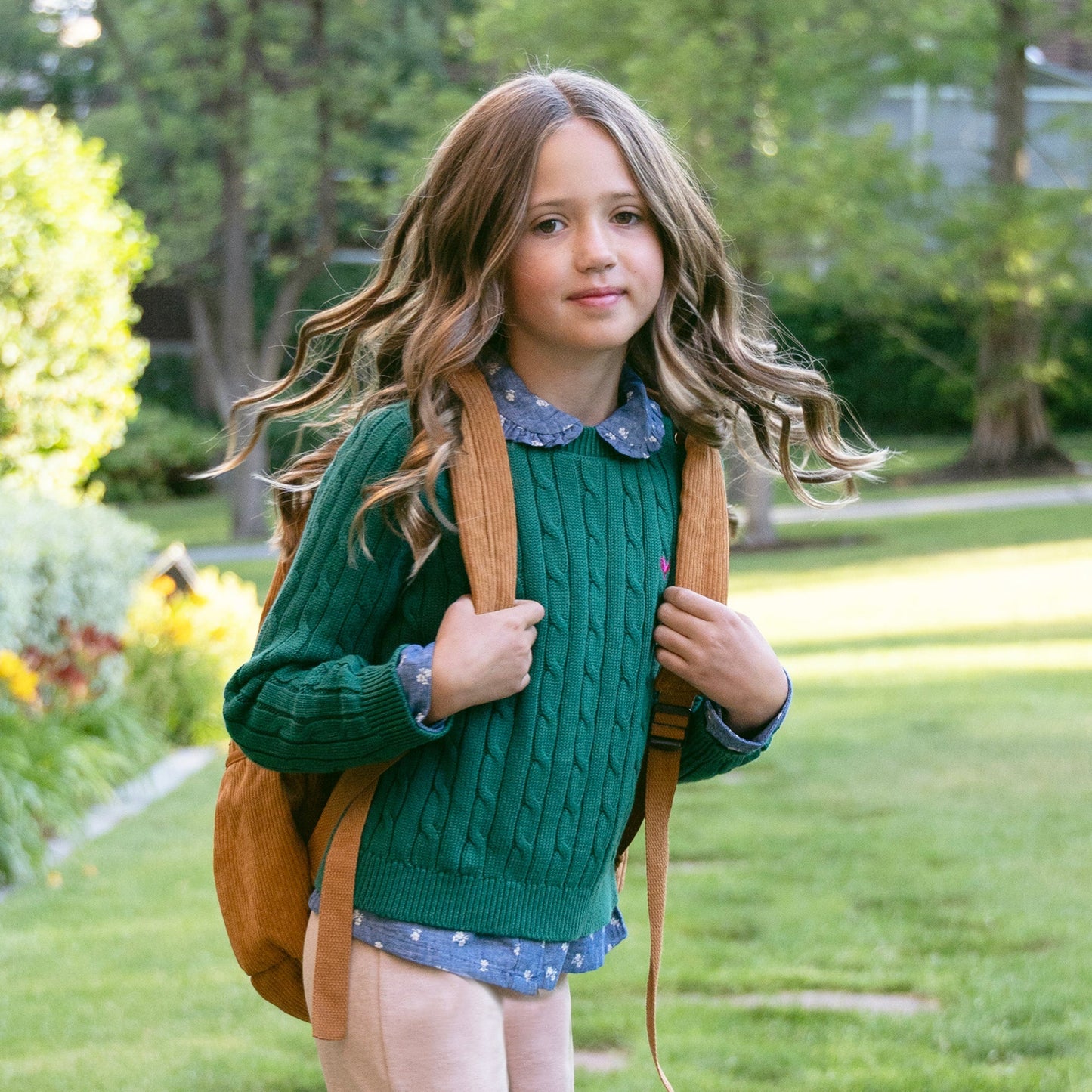Green Organic Cable Sweater