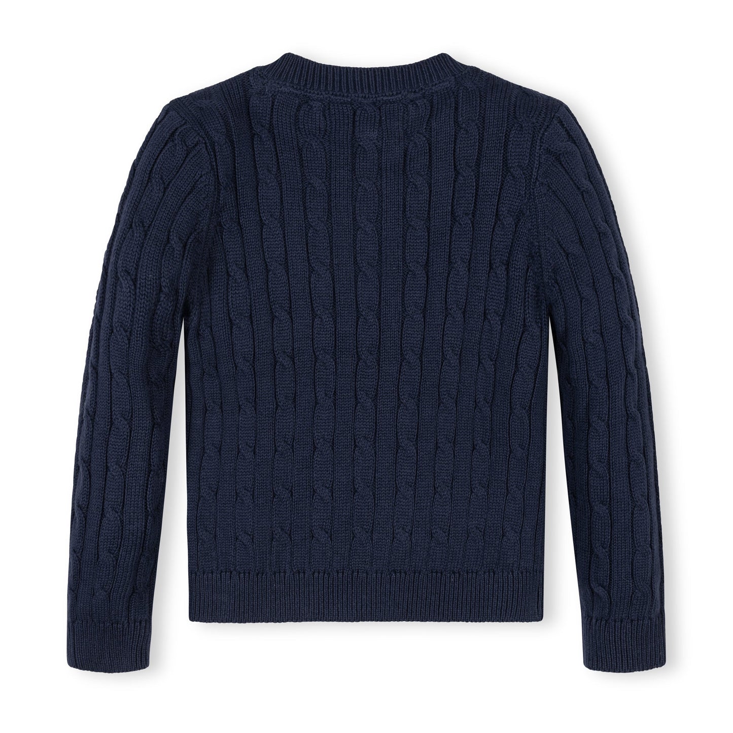 Navy Organic Cable Crew Sweater