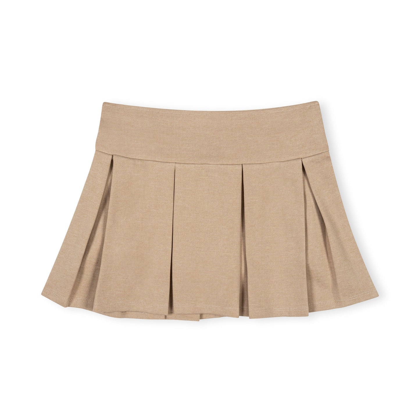 Camel Ponte Pleated Skirt