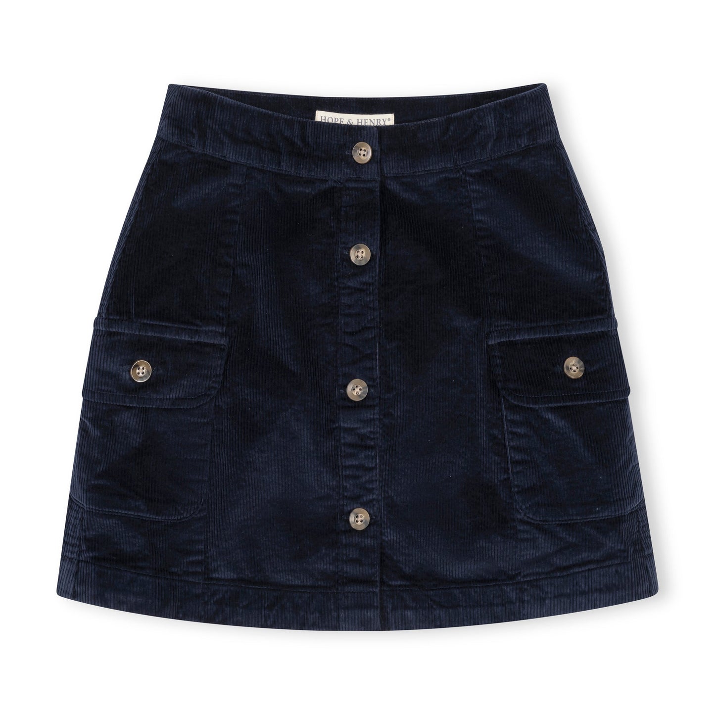 Navy Organic Cord Skirt