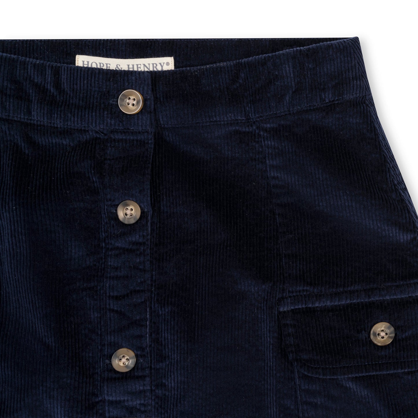 Navy Organic Cord Skirt