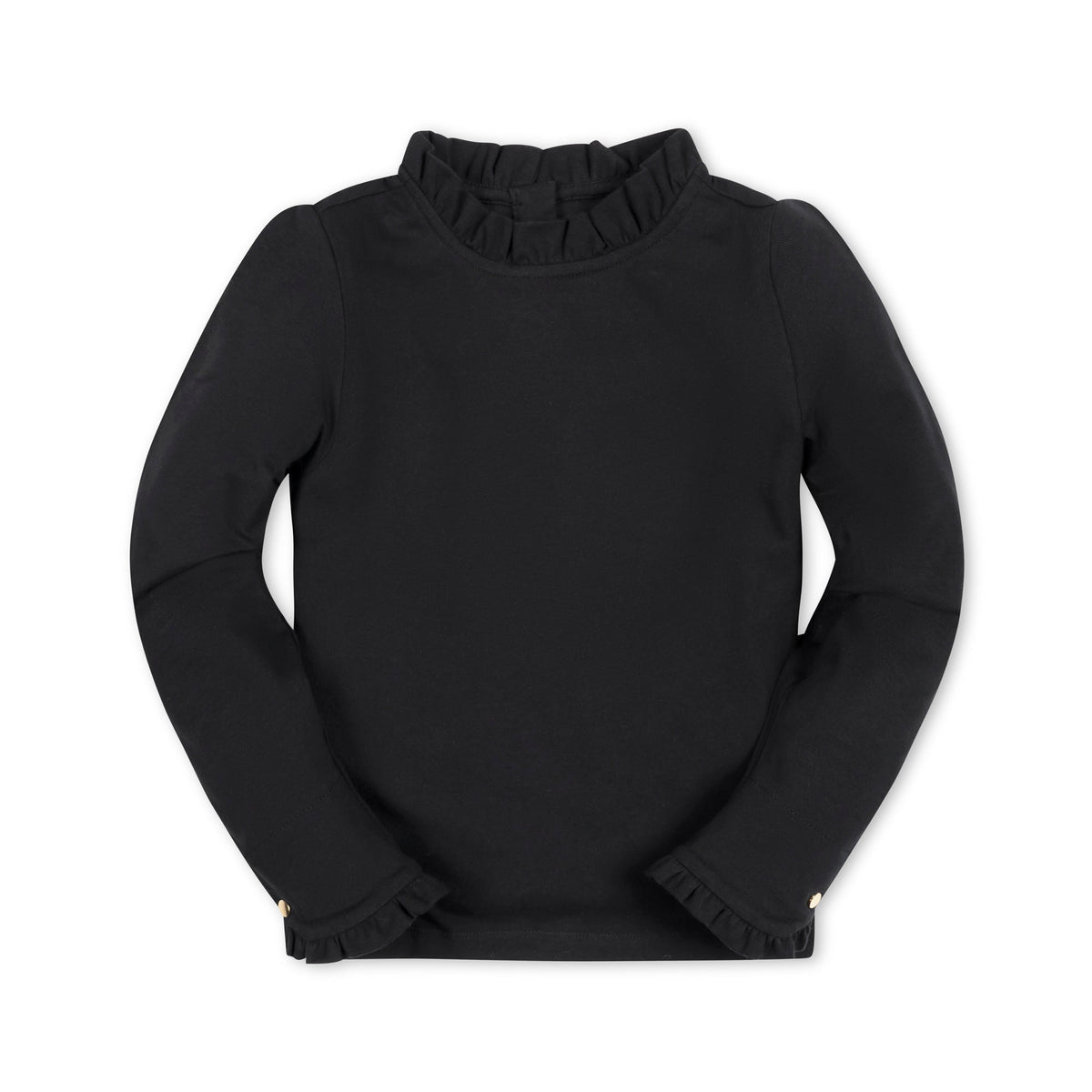 Black Organic Ruffle Top