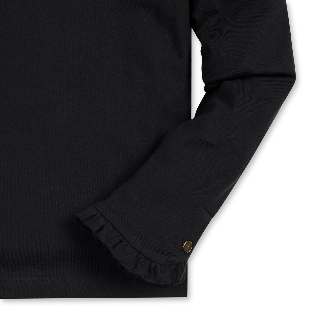 Black Organic Ruffle Top
