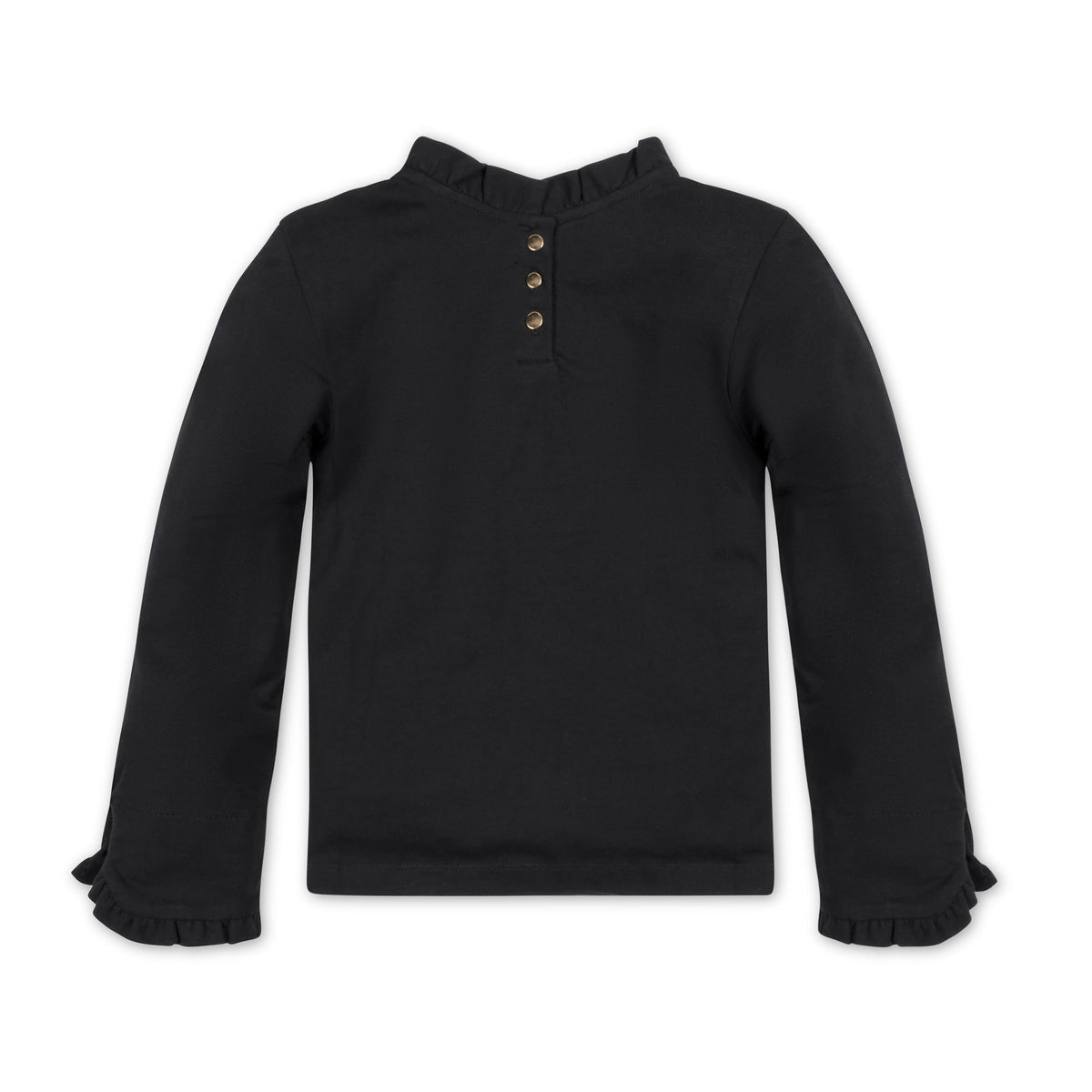 Black Organic Ruffle Top
