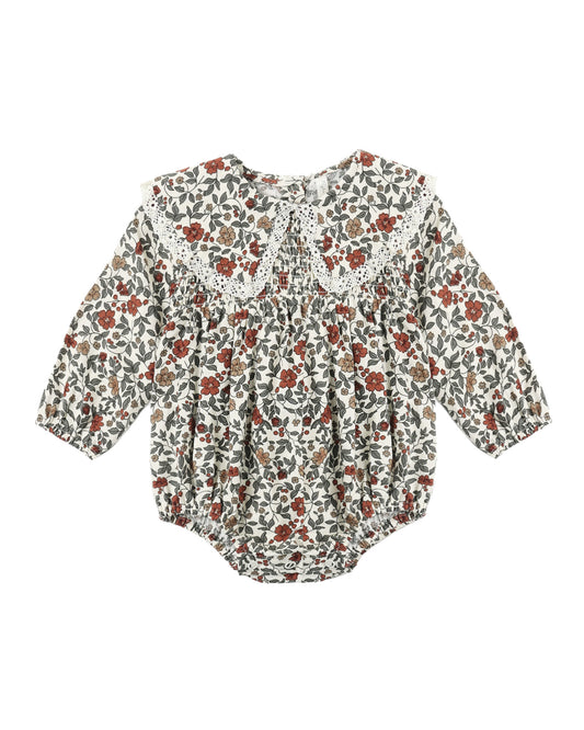 Fern Floral Holiday Romper