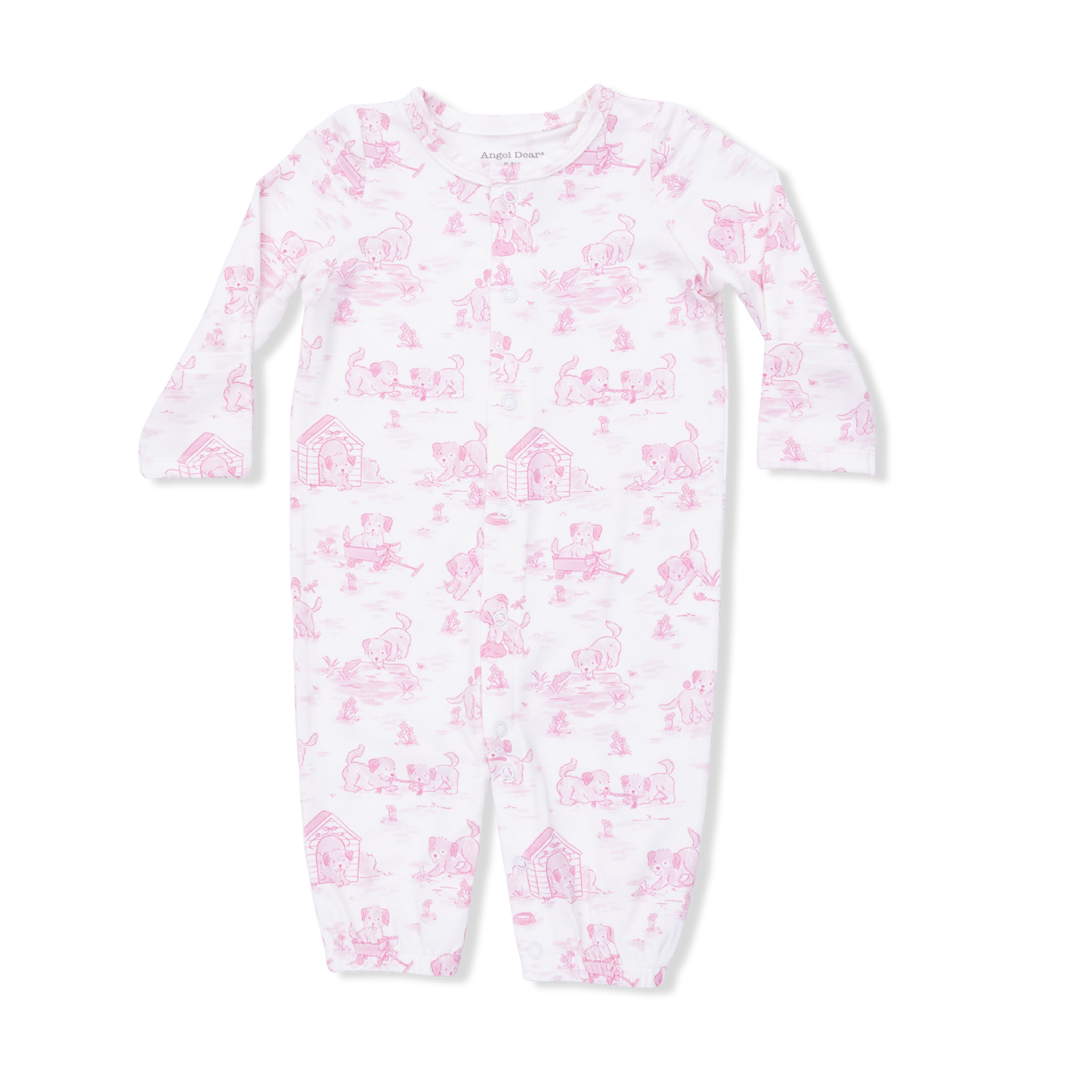 Puppy Toile Pink Convertible Gown