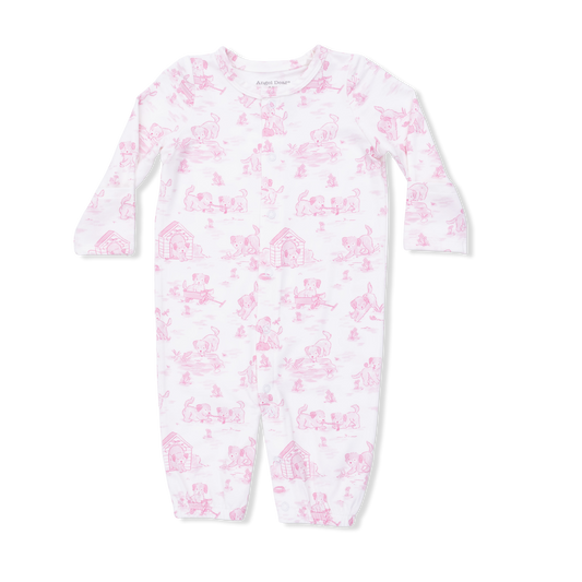 Puppy Toile Pink Convertible Gown