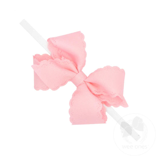 Small Eyelet Edge Grosgrain Bow