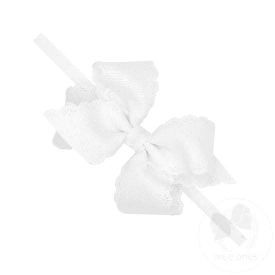 Small Eyelet Edge Grosgrain Bow