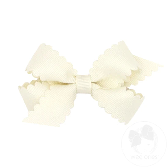Mini Scalloped Edge Grosgrain Bow