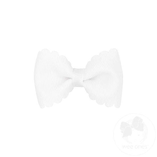Tiny Scalloped Edge Grosgrain Bow
