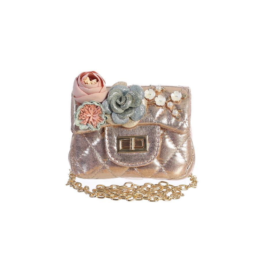 Metallic & Floral Mini Purse