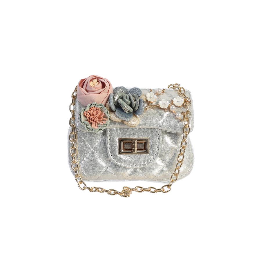 Metallic & Floral Mini Purse