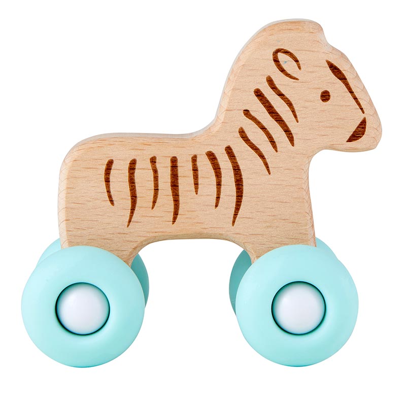 Zebra Silicone Wood Toy & Carrying Bag