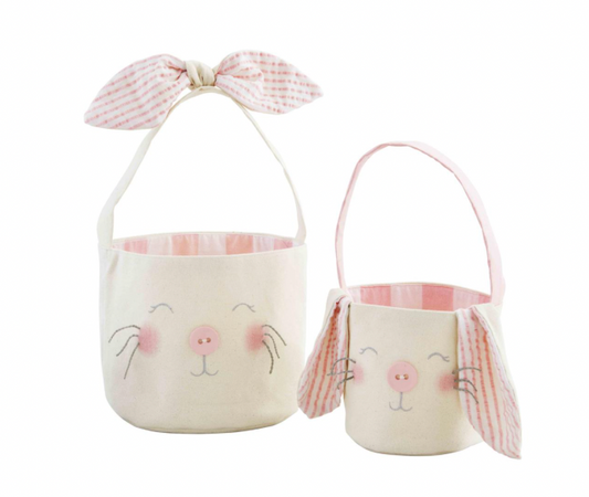 Small Pink Bunny Canvas Baskets