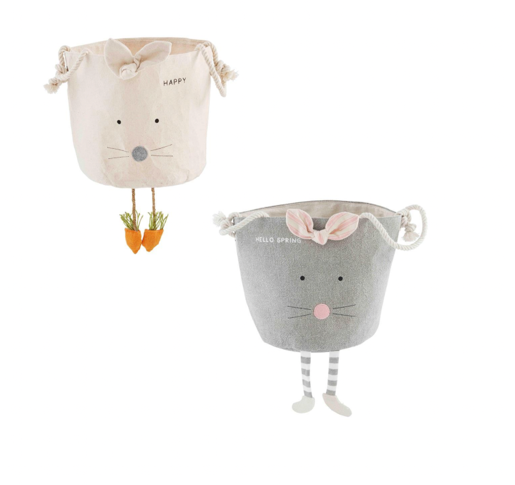 Gray Bunny Canvas Bucket