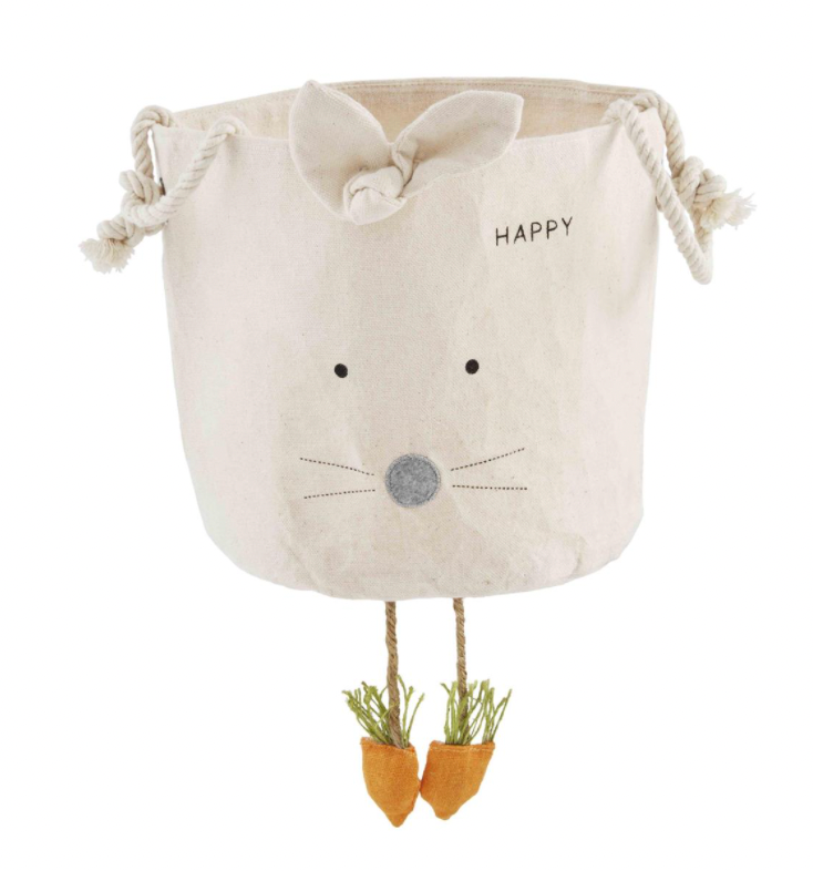 Gray Bunny Canvas Bucket