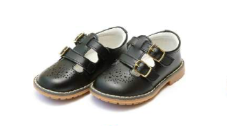 Black English Double Velcro TStrap MJ