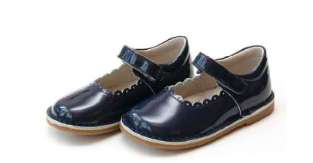 Caitlin Navy Patent Scalloped Maryjane