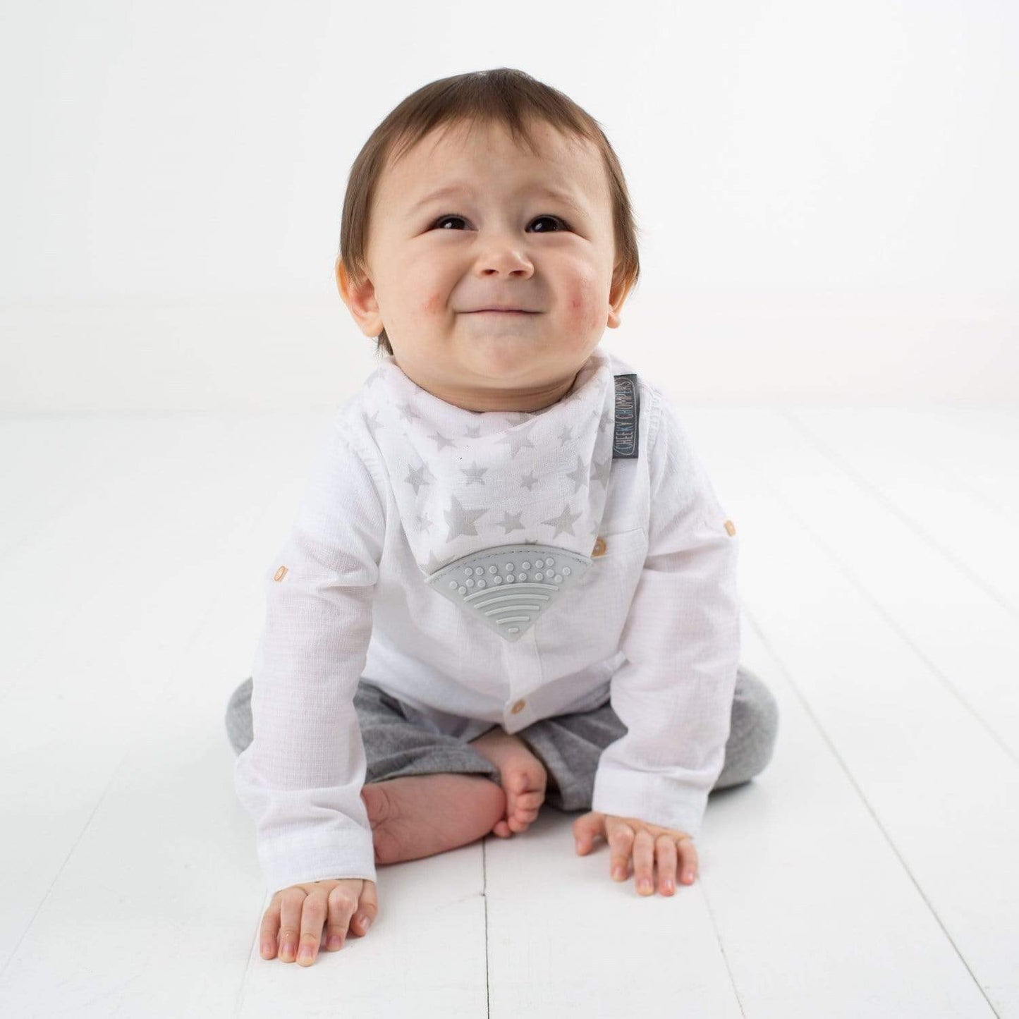 Silver Stars Neckerchew Muslin Teething Dribble Bib