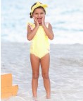 Banana Seersucker Waterfall One Piece